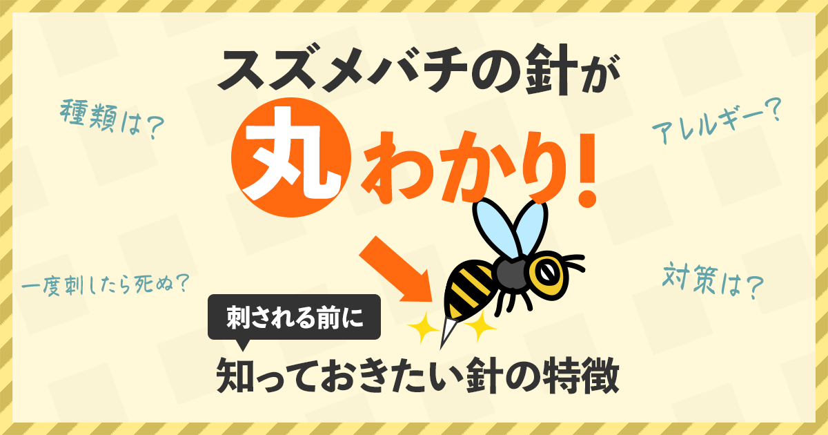 スズメバチの針が丸わかり！刺される前に知っておきたい針の特徴