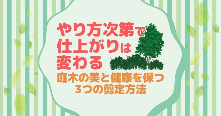 やり方次第で仕上がりは変わる 庭木の美と健康を保つ3つの剪定方法