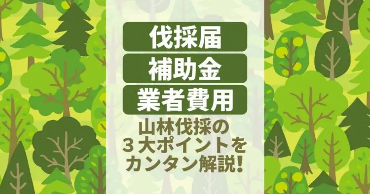 伐採届・補助金・業者費用 山林伐採の３大ポイントをカンタン解説！